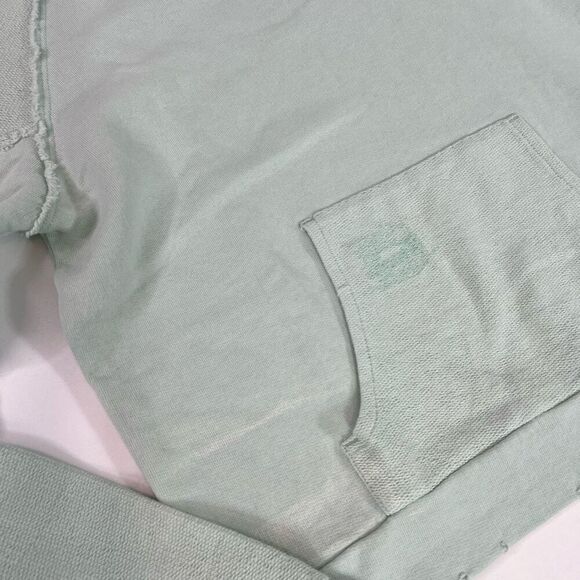 LoveShackFancy Sweatshirt Womens Small Light Green Long Sleeve Pullover Hooded - Picture 2 of 12